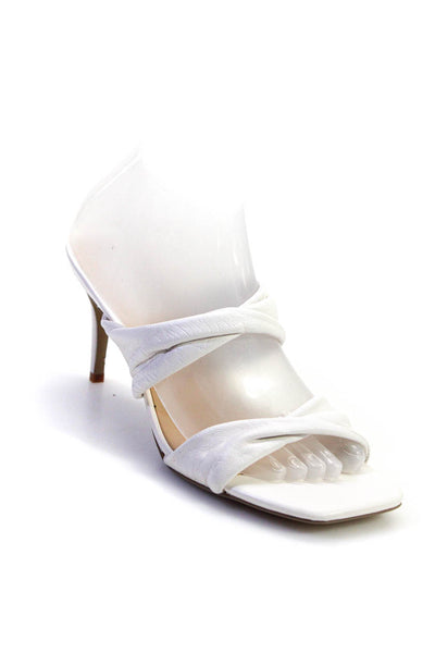 Saks Fifth Avenue Womens Open Strappy Stiletto Heels Purple White Size 8 Lot 2