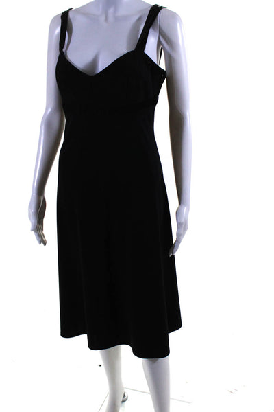 David Meister Womens Stretch Cut Out Sleeveless Side Zip Dress Black Size 10