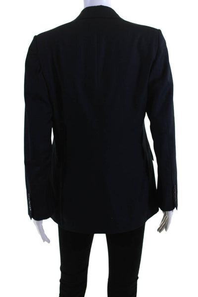 Davide Cenci Womens Two Button Notched Lapel Blazer Jacket Navy Blue Wool IT 44