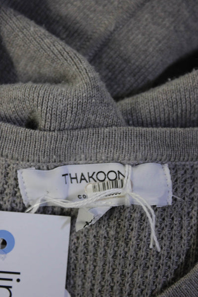 Thakoon Collective Womens Grey Henley Sweater Size 0 14088560