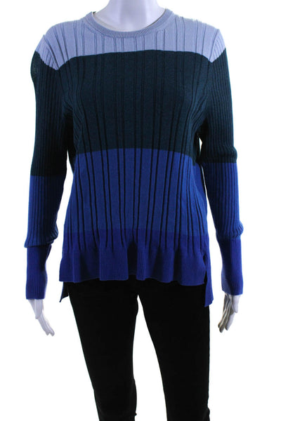 Tome Womens Blue Colorblock Sweater Size 14 12075541