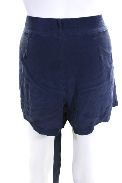 Joie Womens Silk Georgette Mid-Rise Belted Dress Shorts Midnight Blue Size 6
