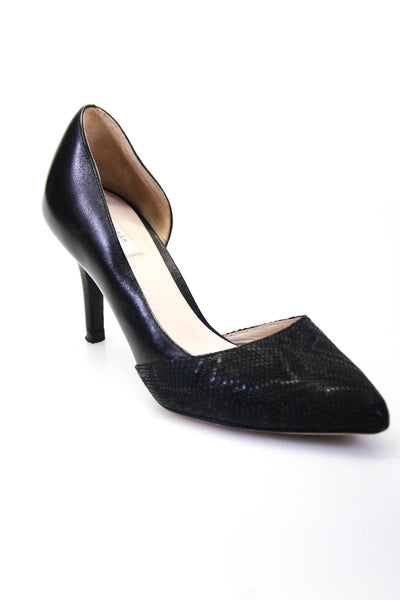 Cole Haan Womens Leather Scale Print Pointed Toe 1/2 D'Orsay Heels Black Size 5B