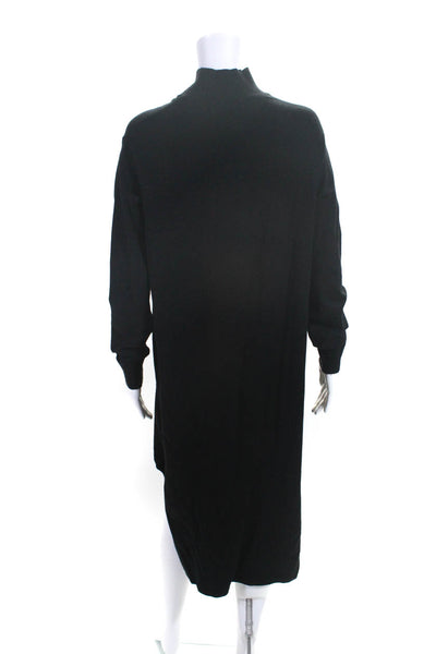 MNG Womens Long Sleeve Mock Neck Side Slit Sweater Dress Black Size 8