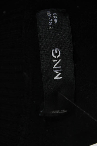 MNG Womens Long Sleeve Mock Neck Side Slit Sweater Dress Black Size 8