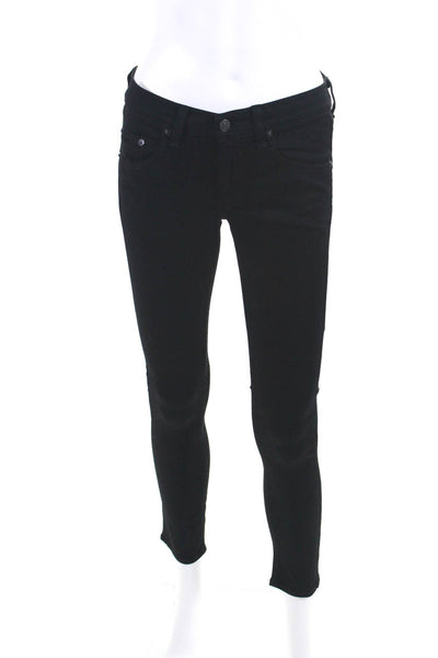 Rag & Bone Womens Denim Mid-Rise Skinny Leg Ankle Jeans Pants Black Size 25