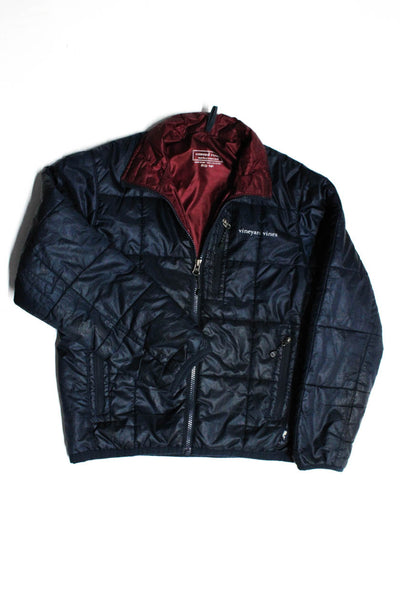 Vineyard Vines Boys Long Sleeves Quilted Full Zip Jacket Blue Size 12-14