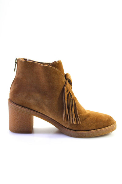 UGG Australia Womens Suede Fringe Tassel Corin Ankle Boots Brown Size 7.5