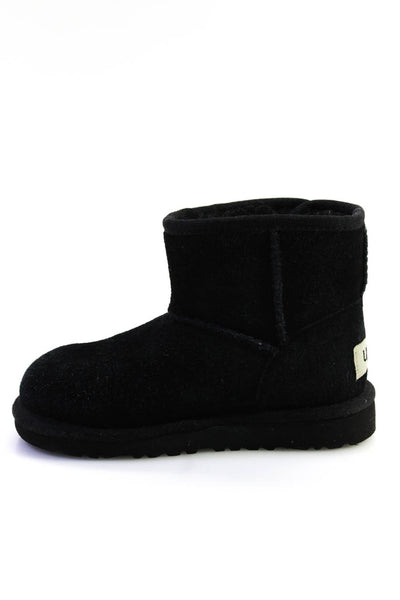 Ugg Girls Solid Black Joan Suede Toddler Ankle Boots Shoes Size 11