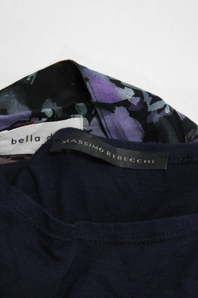 Massimo Rebecchi Women's Layered Sweater Printed Top Navy Purple Size 42 S Lot 2