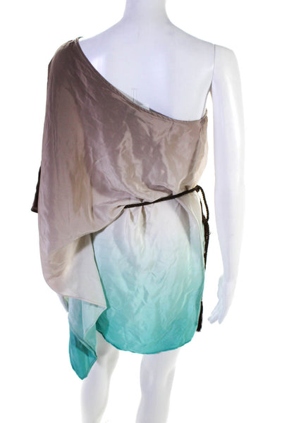 Karina Grimaldi Women's One Shoulder Belted Tie Dye Mini Dress Multicolor Size X