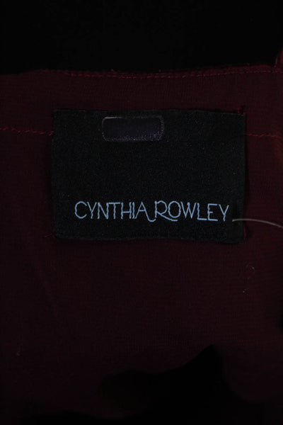 Cynthia Rowley Women's Spaghetti Strap Cutout Scoop Neck Dress Red Size M