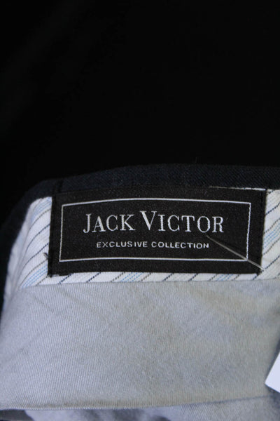 Jack Victor Men's Flat Front Straight Leg Dress Pant Black Size 36