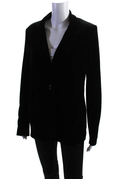 Bailey 44 Womens Velvet Notch Collar Long Sleeve One Button Blazer Black Size M