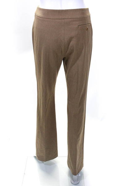 Weekend Max Mara Womens Hook & Eye Zipped Bootcut Dress Pants Tan Size 4