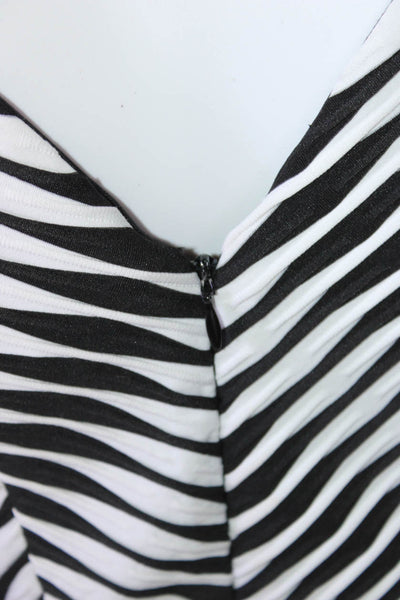 Betsey Johnson Womens Pleated Striped 3/4 Sleeve Empire Waist Dress Black Size 4