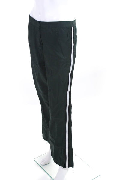 Nice Martin Women's Mid Rise Straight Leg Satin Trousers Green Size M