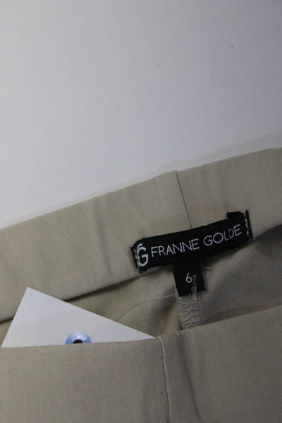 Franne Golde Womens Elastic Darted Slip-On Straight Dress Pants Beige Size 6