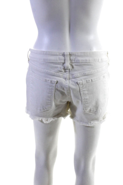 10 Crosby Derek Lam Womens Cotton Button Closure Cut Off Shorts White Size 26