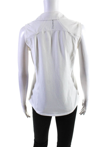 Zero Restriction Womens Collared Sleeveless Pullover Tank Top White Size S