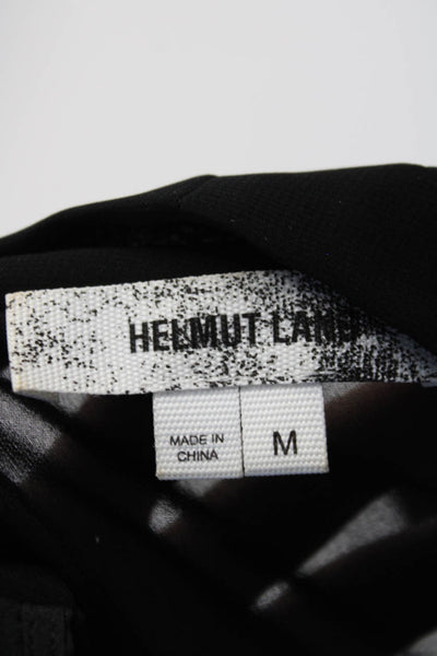 Helmut Lang Womens Silk V Neck Draped Tank Top Black Size Medium
