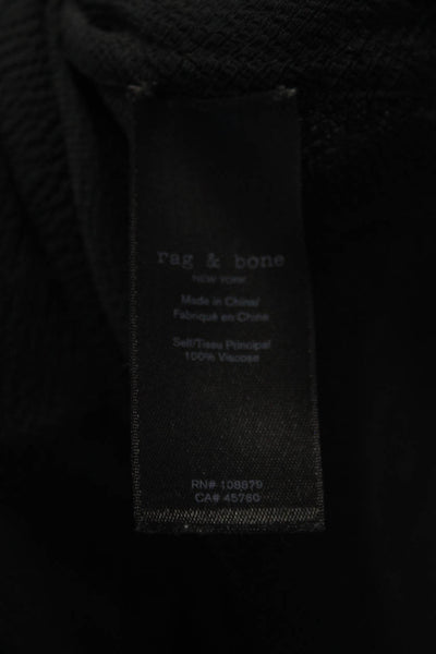 Rag & Bone Womens Woven V-Neck Short Sleeve Knee Length Wrap Dress Black Size S