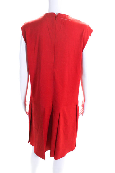 MM6 Maison Margiela Womens Sleeveless Zipped Drop Waist Dress Red Size EUR40