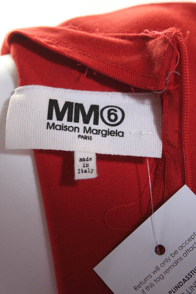MM6 Maison Margiela Womens Sleeveless Zipped Drop Waist Dress Red Size EUR40