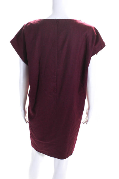 Maison Margiela Womens Back Zipped Darted Short Sleeve Dress Red Size EUR42