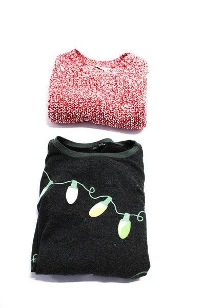 Zara Wildfox Womens Knit Tank Light Print Sweater Red Gray Size XS Small Lot 2