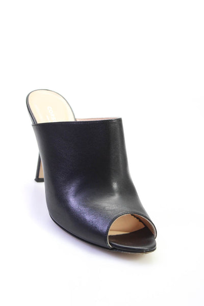 Corso Roma Womens Stiletto Single Strap Slide Sandals Black Leather Size 39