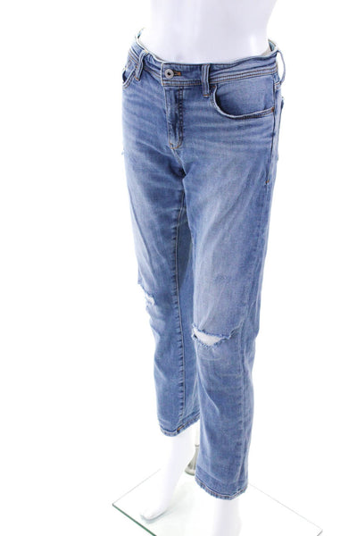 Pilcro Womens High Rise Distressed Slim Boyfriend Cut Jeans Blue Size 27