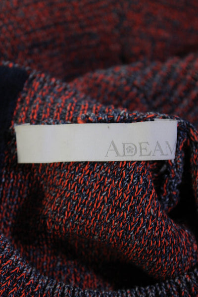 Adeam Womens Linen Sleeveless Sweater Dress Orange Blue Size Medium