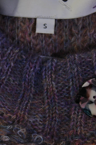 Dannijo Women's Long Sleeves Button Down Cardigan Sweater Purple Size S