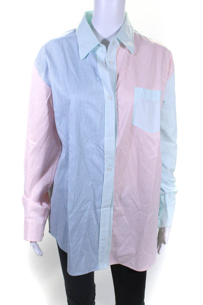 Solid & Striped Womens Striped Button Down Shirt Multi Colored CottonSize Large