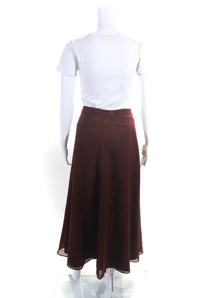Marina Rinaldi Womens Back Zipped A-Line Maxi Skirt Burgundy Size 25