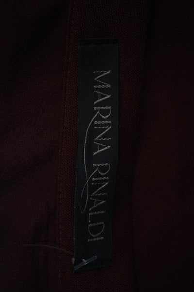 Marina Rinaldi Womens Back Zipped A-Line Maxi Skirt Burgundy Size 25