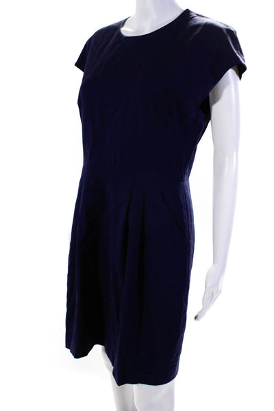 MM. La Fleur Womens Dark Purple Wool Crew Neck Cap Sleeve Shift Dress Size 10