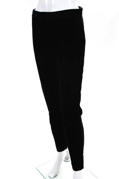Theory Womens Mid Rise Slim Leg Velour Dress Pants Black Size 4