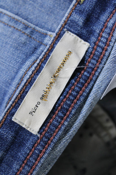 Pilcro & the Letterpress Womens Mid Rise Cropped Slim Straight Jeans Blue Sz 27