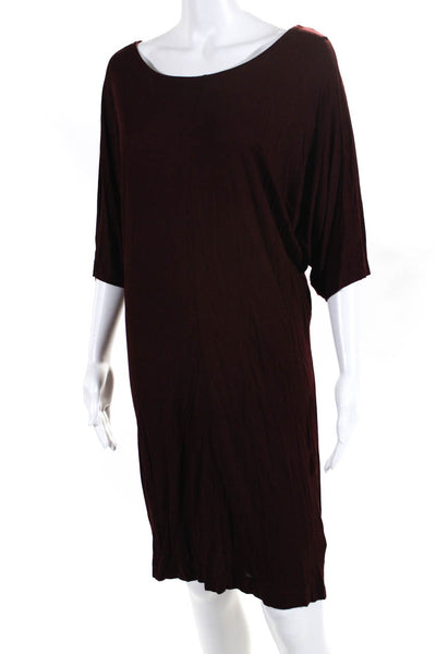Allsaints Womens Dolman Sleeve Round Neck Jersey Wiggle Dress Maroon Size 6