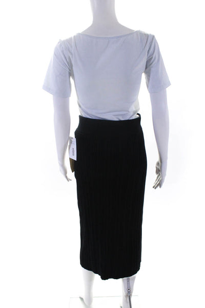 Toccin Women's Button Front Knit Midi Skirt Black Size 4