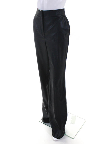 Toccin Women's Faux Leather High Rise Flare Pants Black Size 4