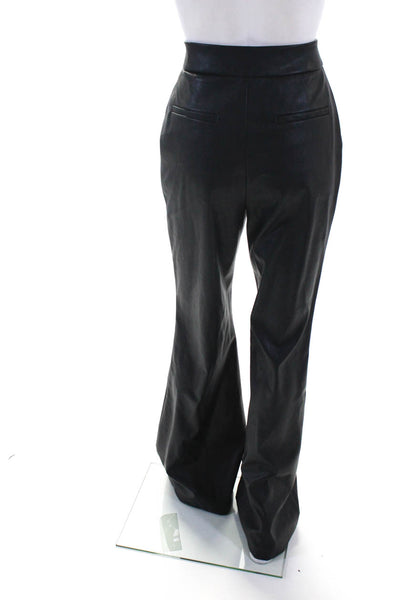 Toccin Women's Faux Leather High Rise Flare Pants Black Size 4