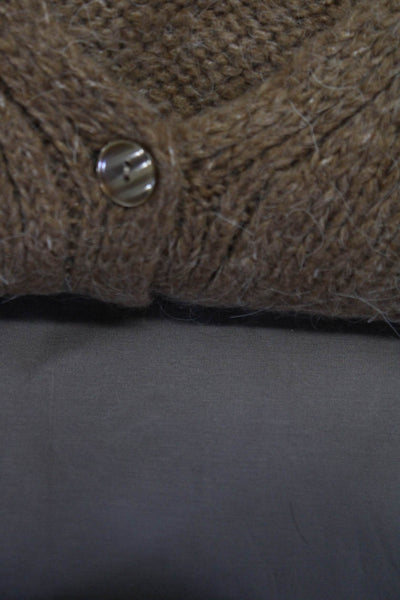 Zara Women's Chunky Knit Fair Isle Print Cardigan Sweater Brown Size S, Lot 2