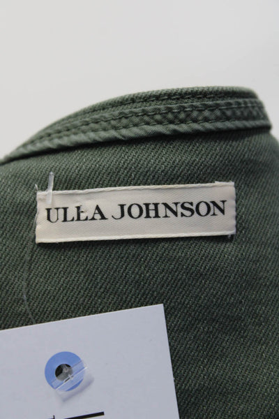 Ulla Johnson Women's Sleeveless Button Up Tapered Leg Jumpsuit Green Size S