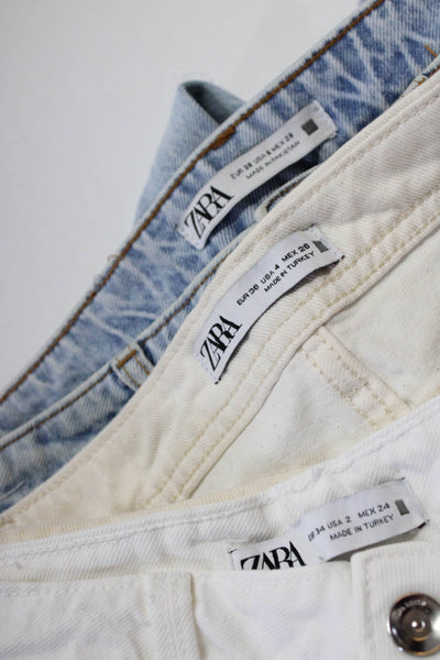 Zara Womens Button Closure High-Rise Straight Leg Jeans Blue Size 6 4 2 Lot 3