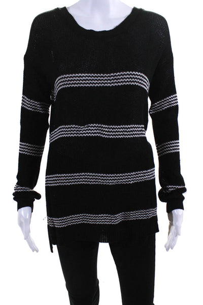 Heartloom Women's V-Neck Long Sleeves Knit Tunic Sweater Black Size M