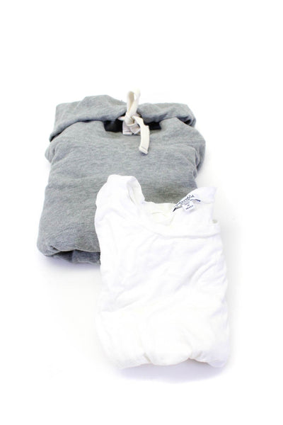 Splendid Ugg Womens Crop T-Shirt Pullover Sweatshirt White Gray Size M XS Lot 2
