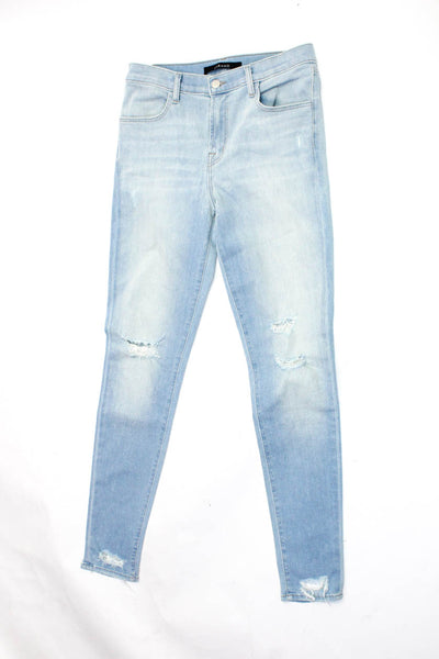 Frame Denim  J Brand Womens Mid Rise Fray Ankle Skinny Jeans Blue Size 27 Lot 2